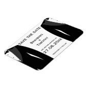 白黒のゲイ結婚式の日付の磁石を保存 マグネット (左側)