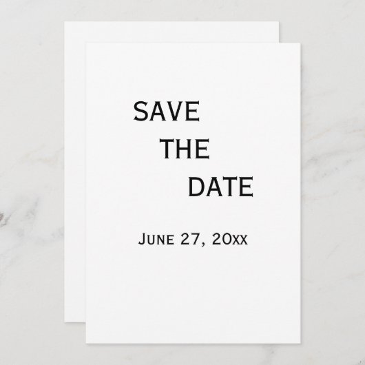 白黒のゲイ結婚式の日付カードを保存 招待状 (正面/裏面)