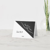 白黒のゲストシンプルシーエレガントティングカード サンキューカード (裏面)