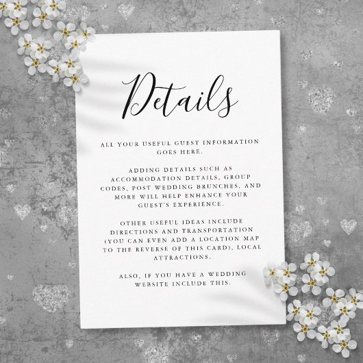 白黒のゲスト情報スクリプト詳細 エンクロージャーカード