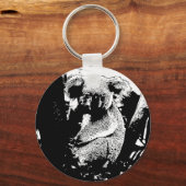 白黒のコアラ キーホルダー (正面)