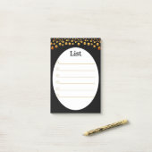 白黒のゴールデン紙吹雪のPost_Itノート ポストイット (デスク上)