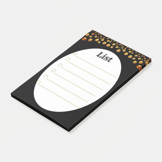 白黒のゴールデン紙吹雪のPost_Itノート ポストイット (アングル)