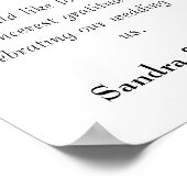 白黒のサイン結婚に感謝 ポスター (角)