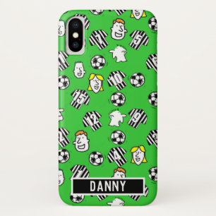 白黒のサッカーストライプのシャツ。 iPhone X ケース