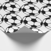 白黒のサッカーボールパターン ラッピングペーパー (角)