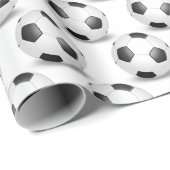 白黒のサッカーボール ラッピングペーパー (ロールコーナー)