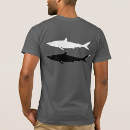 白黒のサメの水泳 Tシャツ