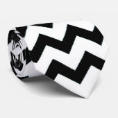 白黒のシェブロンのタイ ネクタイ (ロール)