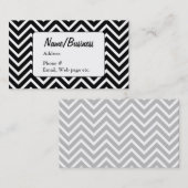 白黒のシェブロン模様アーティスト 名刺 (正面/裏面)