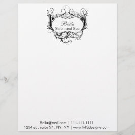 白黒のシックなビジネスレターヘッド レターヘッド