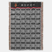 白黒のシックな楕円形の幾何学的パターン スローブランケット (正面縦)