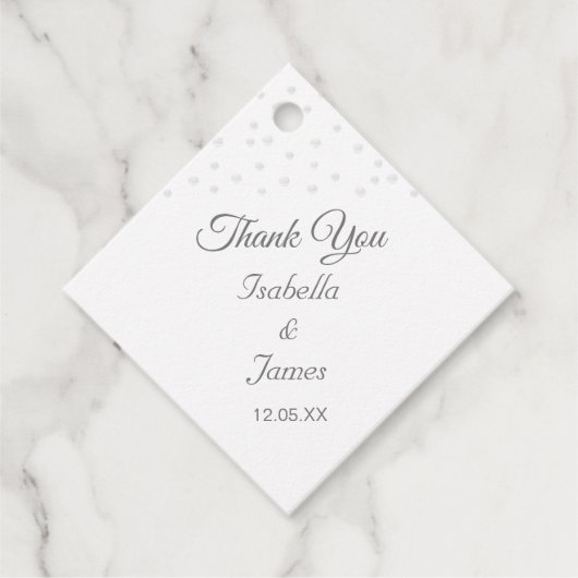 白黒のシックな結婚真珠 フェイバータグ (正面)