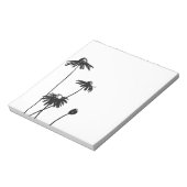 白黒のシックな花 ノートパッド (回転)