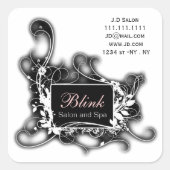 白黒のシック・ビジネスのシール スクエアシール (正面)