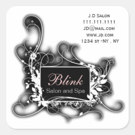 白黒のシック・ビジネスのシール スクエアシール