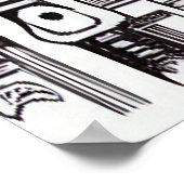 白黒のシティアート | AIアートポスター ポスター (角)