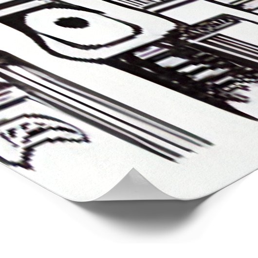 白黒のシティアート | AIアートポスター ポスター (角)