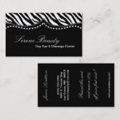 白黒のシマウマのプリントの動物の名刺 名刺 (正面/裏面)
