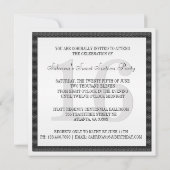 白黒のシマウマの招待のリボン及び宝石で飾られた弓 招待状 (裏面)