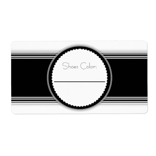 白黒のシューボックエレガントスラベル ラベル (正面)
