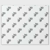 白黒のシンプルな手描きの自転車 ラッピングペーパー (フラット)