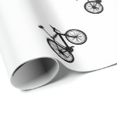 白黒のシンプルな手描きの自転車 ラッピングペーパー (ロールコーナー)