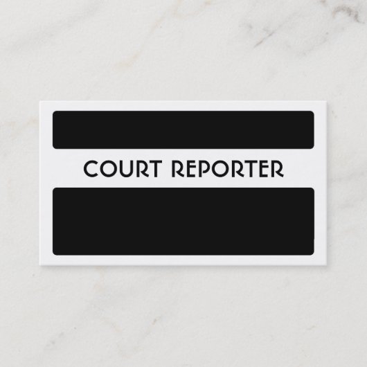 白黒のシンプルな法廷記者の名刺 名刺 (正面)