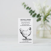 白黒のシンプルな鶏または卵の農場 名刺 (スタンド正面)