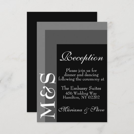 白黒のシンプルスクリプモダント結婚のカード サンキューカード (正面/裏面)