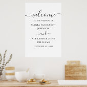 白黒のシンプルスクリプ結婚トの歓迎 ポスター (キッチン)