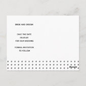 白黒のシンプルタイポグラフィ日付の保存 ポストカード (裏面)