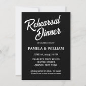 白黒のシンプルリハ結婚ーサルディナー 招待状 (正面)