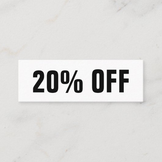 白黒のシンプル割引カモダンード スキニー名刺 (正面)