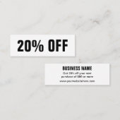 白黒のシンプル割引カモダンード スキニー名刺 (正面/裏面)