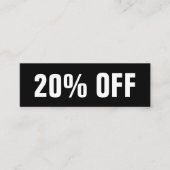 白黒のシンプル割引カモダンード スキニー名刺 (正面)