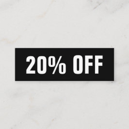 白黒のシンプル割引カモダンード スキニー名刺