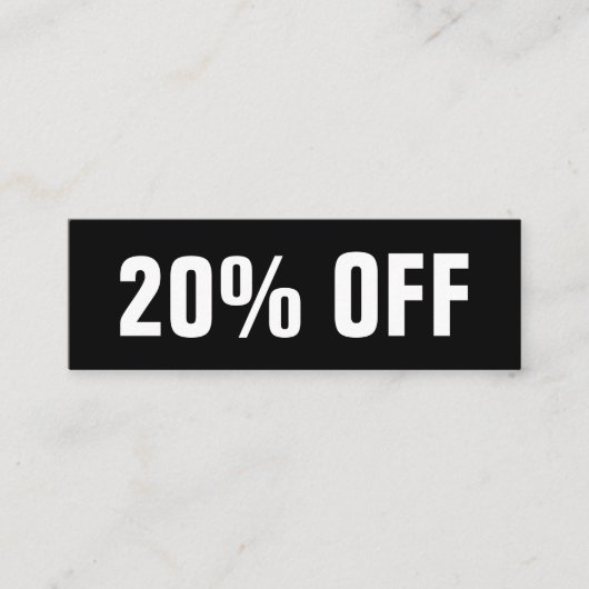 白黒のシンプル割引カモダンード スキニー名刺 (正面)