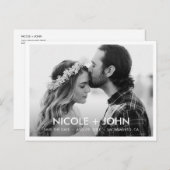 白黒のシンプル日付はがきを保存2 案内ポストカード (正面/裏面)