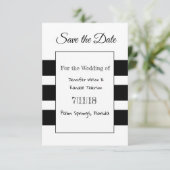 白黒のシンプル日付カモダンードの保存 セーブザデート (スタンド正面)