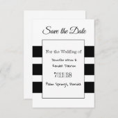 白黒のシンプル日付カモダンードの保存 セーブザデート (正面/裏面)