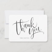 白黒のシンプル書モダン道 サンキューカード (正面)
