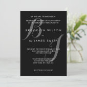 白黒のシンプル結婚式招待状 招待状 (スタンド正面)