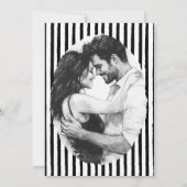 白黒のシンプル結婚式 セーブザデート (裏面)