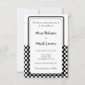 白黒のシンプル セーブザデート (正面)