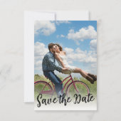 白黒のシンプル セーブザデート (裏面)