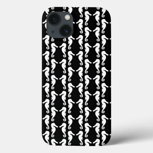 白黒のシーホース模様。 Case-Mate iPhoneケース (裏面)