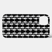 白黒のシーホース模様。 Case-Mate iPhoneケース (裏面 (横))