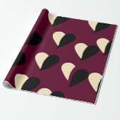 白黒のシームレスなハート。セントヴァ ラッピングペーパー (アンロールド)