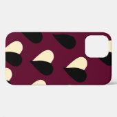 白黒のシームレスなハート。セントヴァ Case-Mate iPhoneケース (裏面 (横))